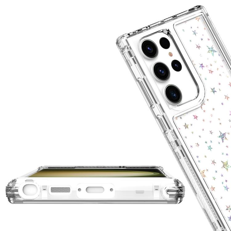 For Samsung Galaxy S23 Ultra 5G Transparent Acrylic Laser Paper Phone Case