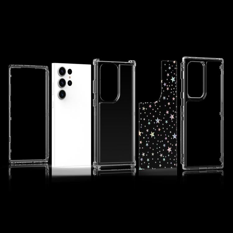 For Samsung Galaxy S23 Ultra 5G Transparent Acrylic Laser Paper Phone Case