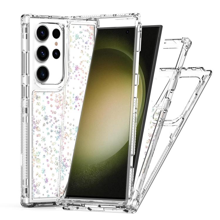 For Samsung Galaxy S23 Ultra 5G Transparent Acrylic Laser Paper Phone Case