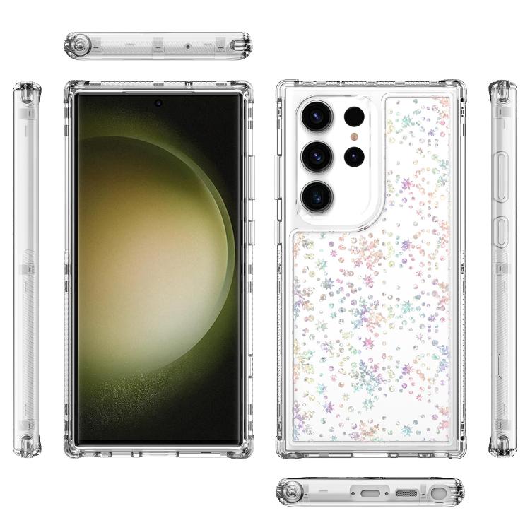 For Samsung Galaxy S23 Ultra 5G Transparent Acrylic Laser Paper Phone Case