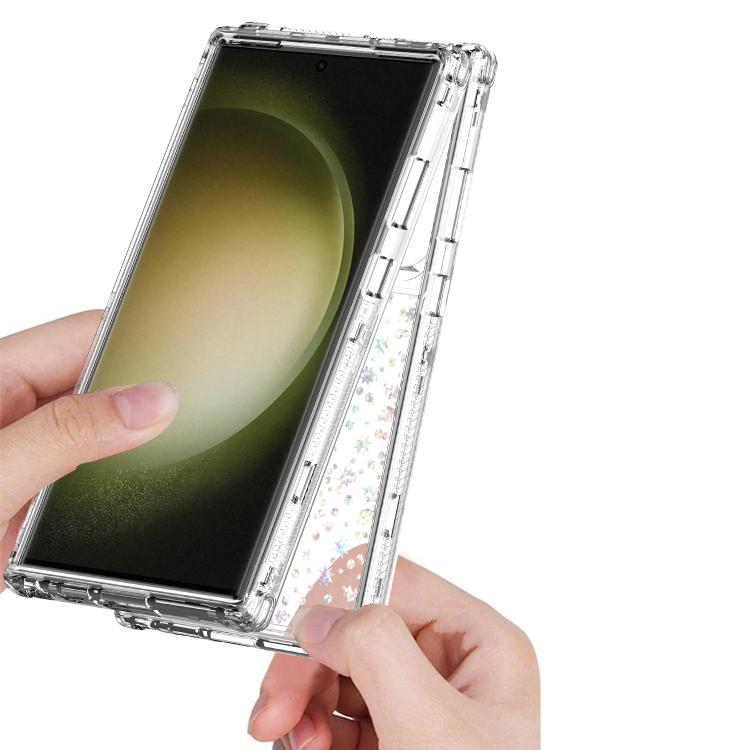 For Samsung Galaxy S23 Ultra 5G Transparent Acrylic Laser Paper Phone Case