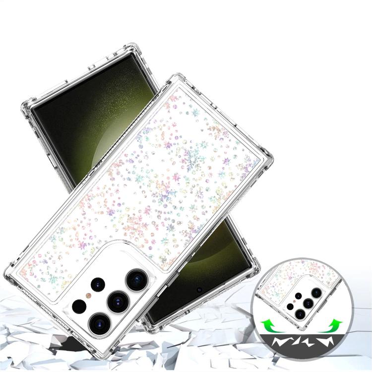 For Samsung Galaxy S23 Ultra 5G Transparent Acrylic Laser Paper Phone Case