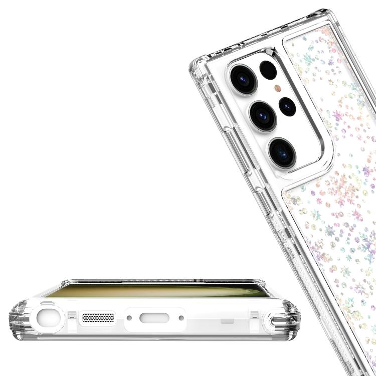 For Samsung Galaxy S23 Ultra 5G Transparent Acrylic Laser Paper Phone Case