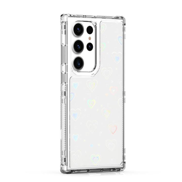 For Samsung Galaxy S23 Ultra 5G Transparent Acrylic Laser Paper Phone Case