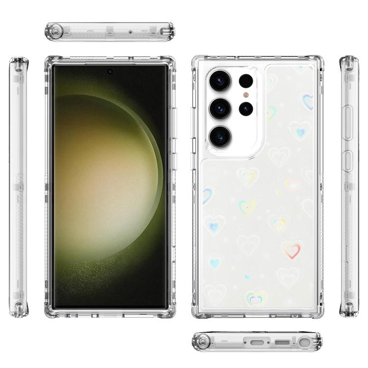 For Samsung Galaxy S23 Ultra 5G Transparent Acrylic Laser Paper Phone Case