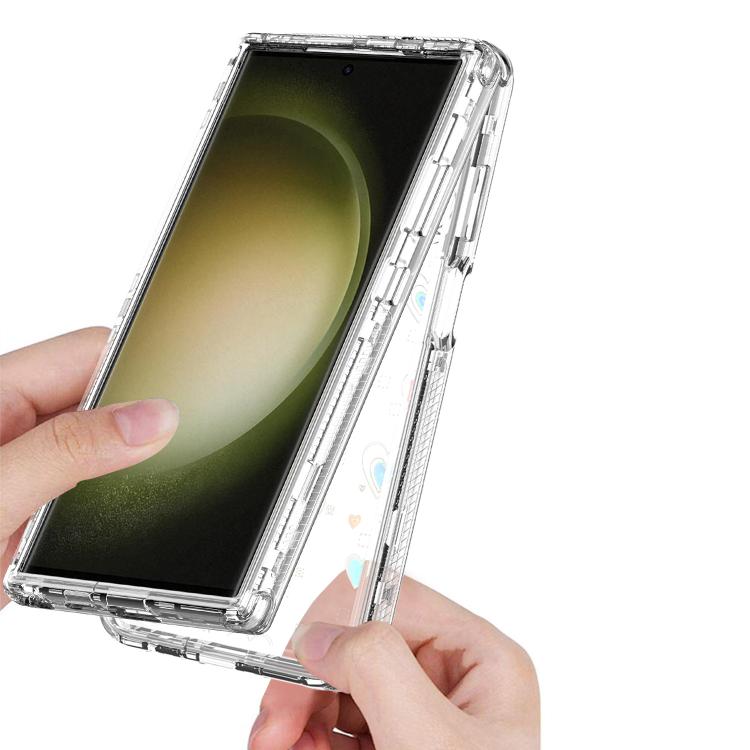 For Samsung Galaxy S23 Ultra 5G Transparent Acrylic Laser Paper Phone Case