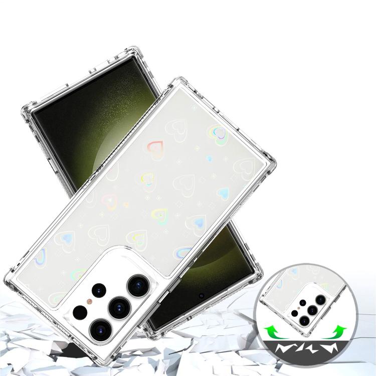 For Samsung Galaxy S23 Ultra 5G Transparent Acrylic Laser Paper Phone Case