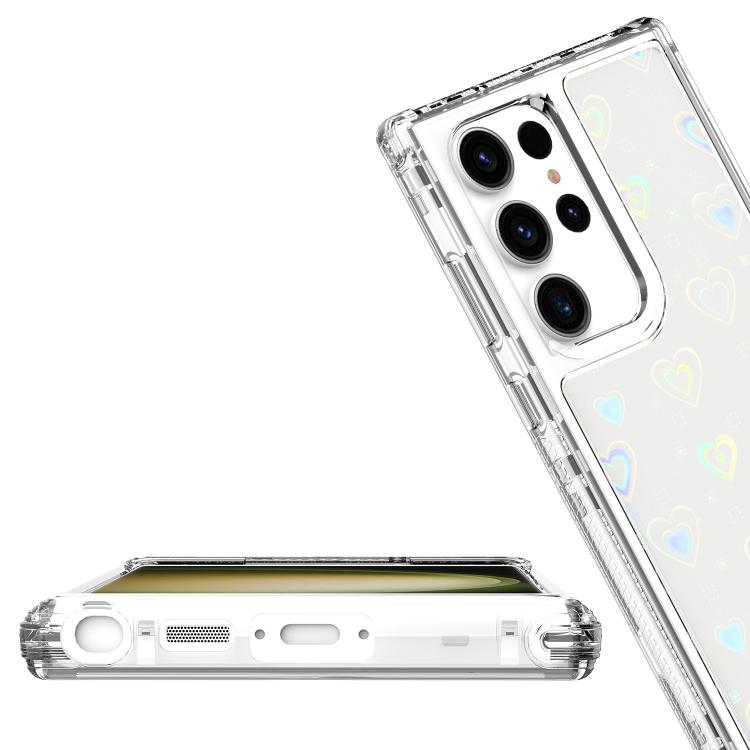For Samsung Galaxy S23 Ultra 5G Transparent Acrylic Laser Paper Phone Case
