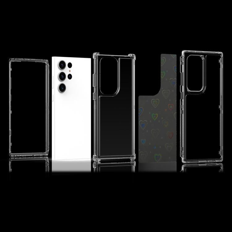 For Samsung Galaxy S23 Ultra 5G Transparent Acrylic Laser Paper Phone Case