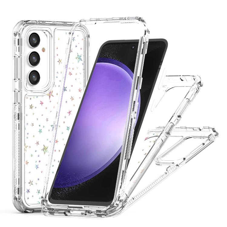 For Samsung Galaxy S23 FE 5G Transparent Acrylic Laser Paper Phone Case