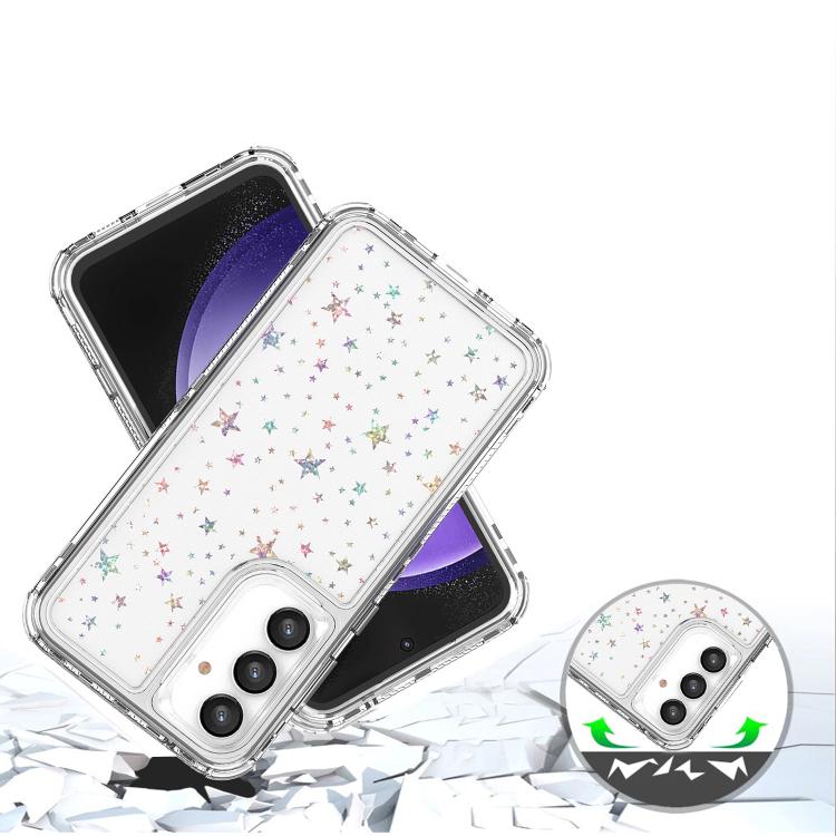 For Samsung Galaxy S23 FE 5G Transparent Acrylic Laser Paper Phone Case