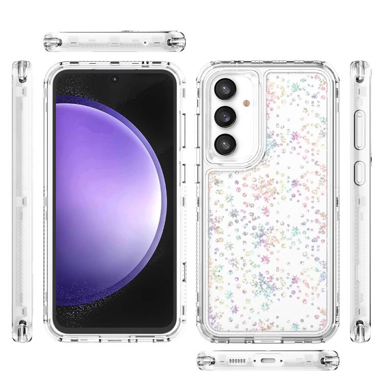 For Samsung Galaxy S23 FE 5G Transparent Acrylic Laser Paper Phone Case