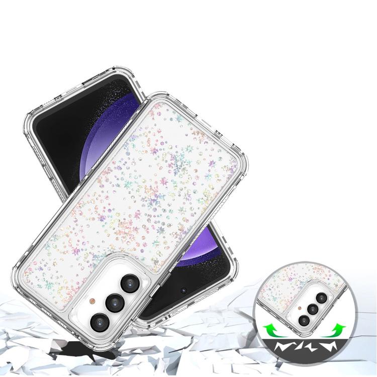 For Samsung Galaxy S23 FE 5G Transparent Acrylic Laser Paper Phone Case