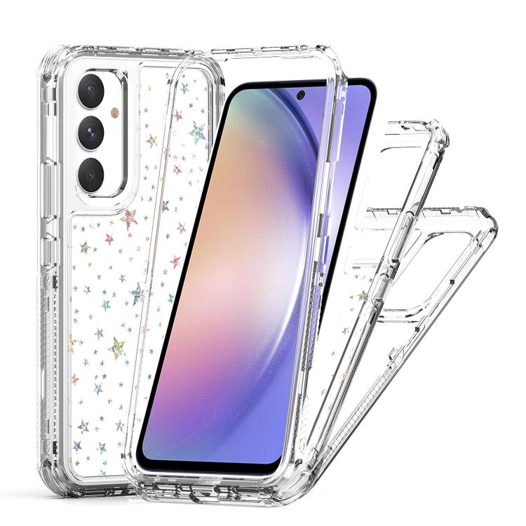 For Samsung Galaxy A54 5G Transparent Acrylic Laser Paper Phone Case
