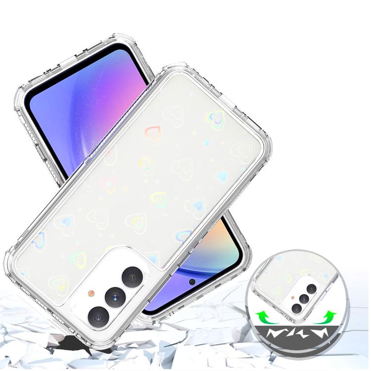 For Samsung Galaxy A54 5G Transparent Acrylic Laser Paper Phone Case