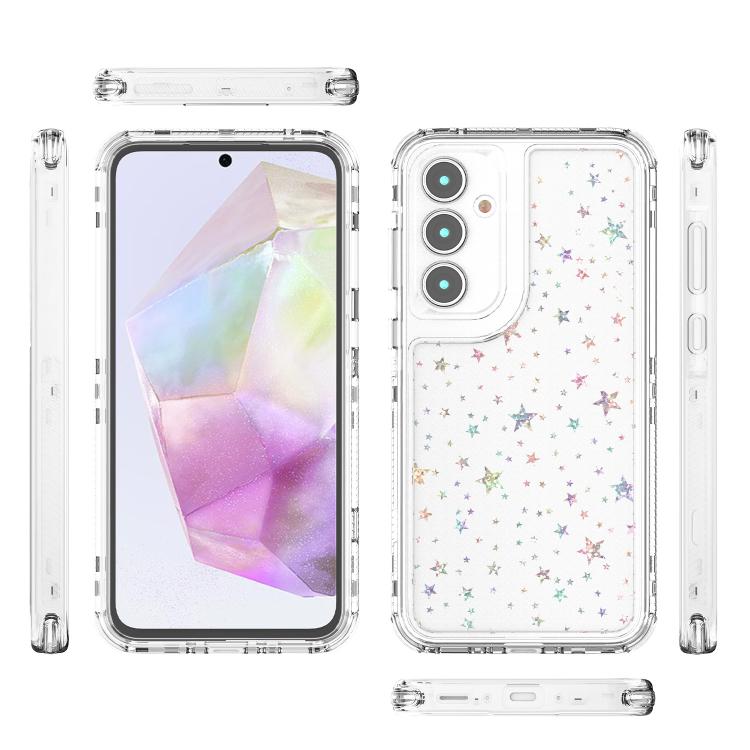 For Samsung Galaxy A35 5G Transparent Acrylic Laser Paper Phone Case