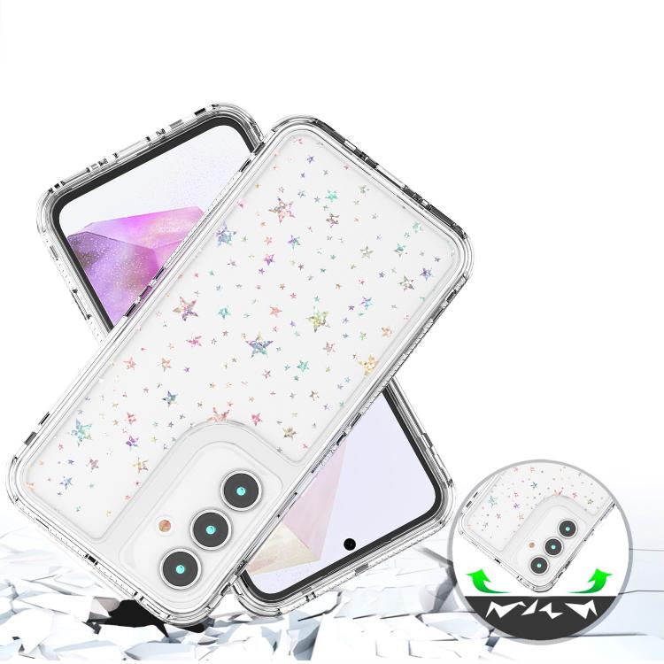 For Samsung Galaxy A35 5G Transparent Acrylic Laser Paper Phone Case
