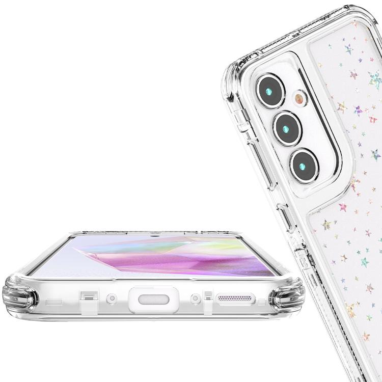 For Samsung Galaxy A35 5G Transparent Acrylic Laser Paper Phone Case