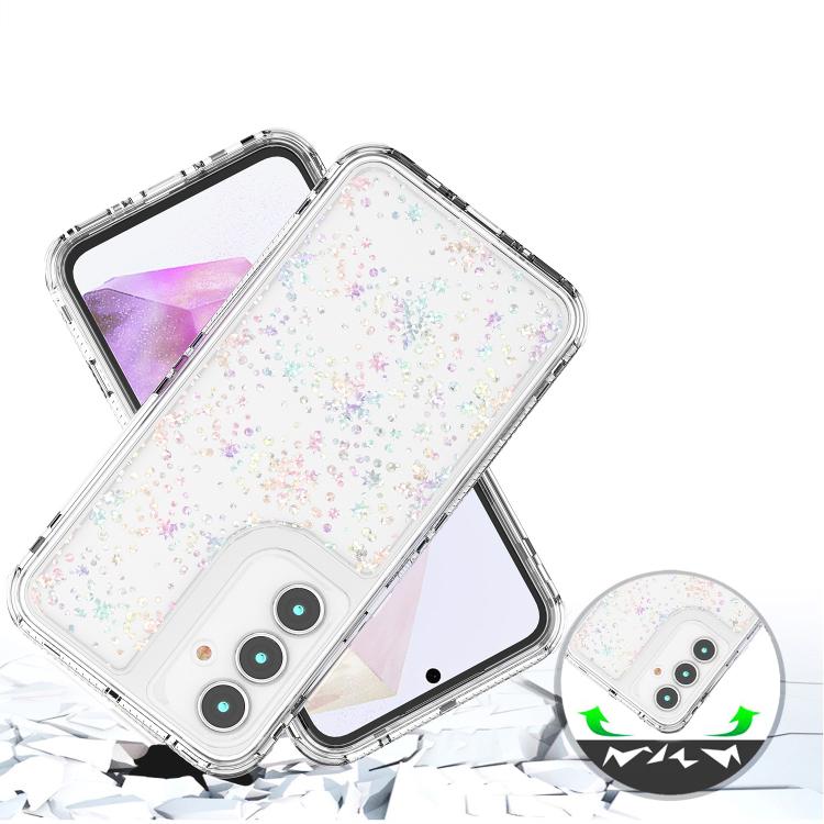 For Samsung Galaxy A35 5G Transparent Acrylic Laser Paper Phone Case