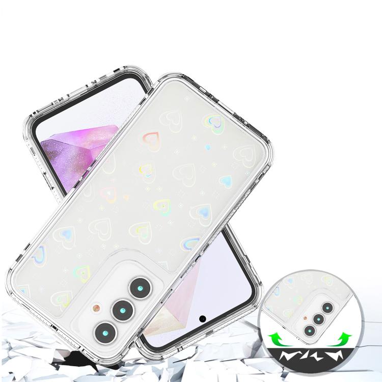 For Samsung Galaxy A35 5G Transparent Acrylic Laser Paper Phone Case