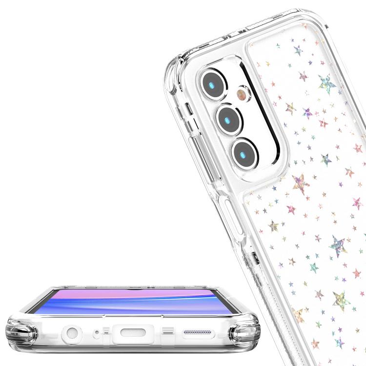 For Samsung Galaxy A25 5G Transparent Acrylic Laser Paper Phone Case