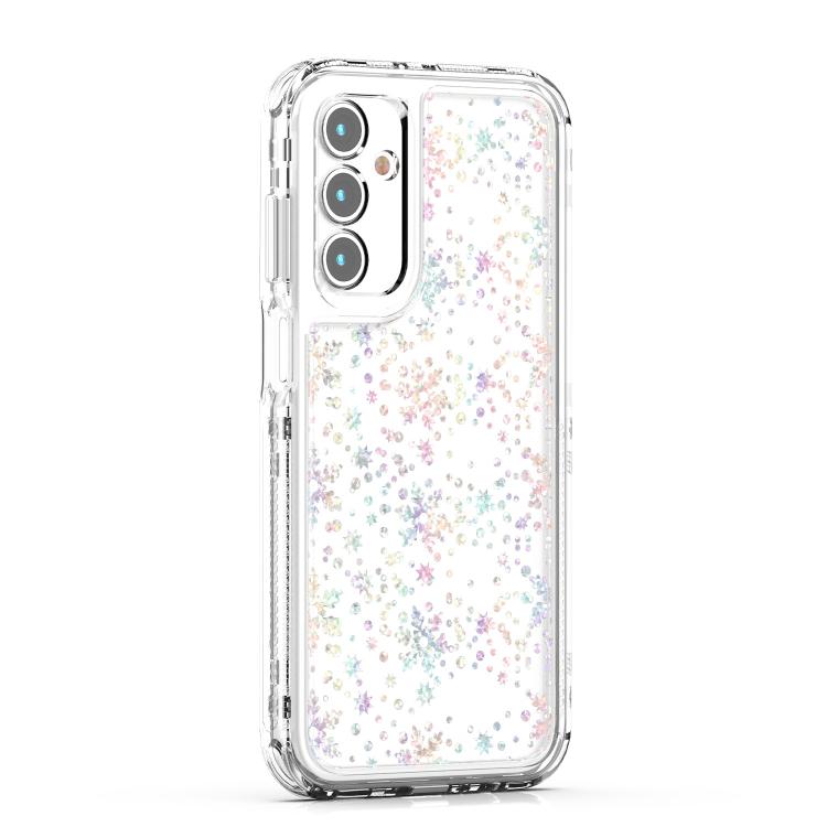 For Samsung Galaxy A25 5G Transparent Acrylic Laser Paper Phone Case