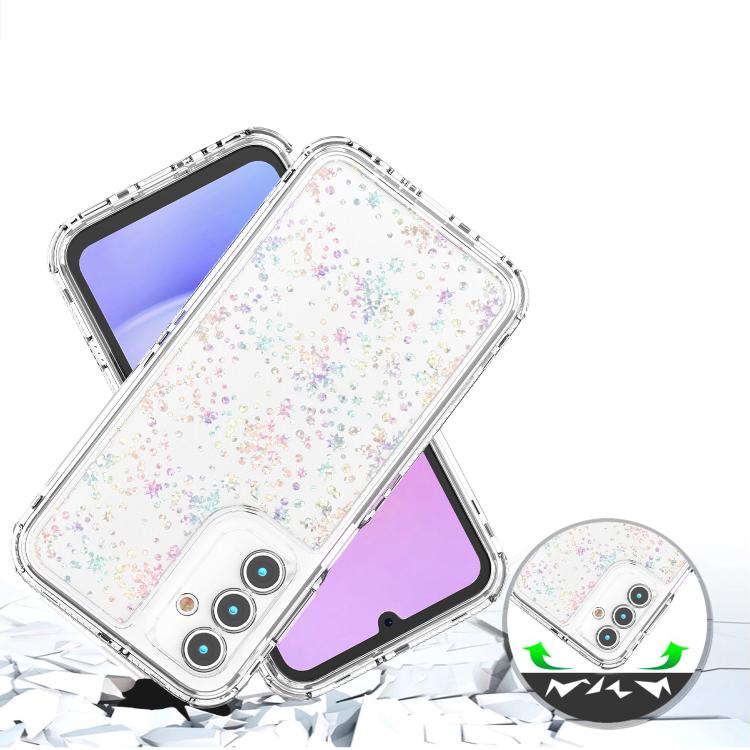 For Samsung Galaxy A25 5G Transparent Acrylic Laser Paper Phone Case