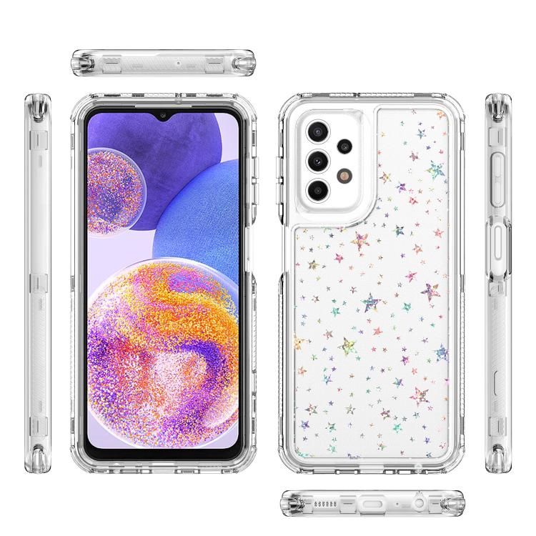 For Samsung Galaxy A23 5G / 4G Transparent Acrylic Laser Paper Phone Case