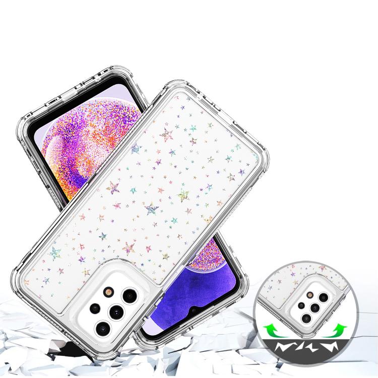 For Samsung Galaxy A23 5G / 4G Transparent Acrylic Laser Paper Phone Case