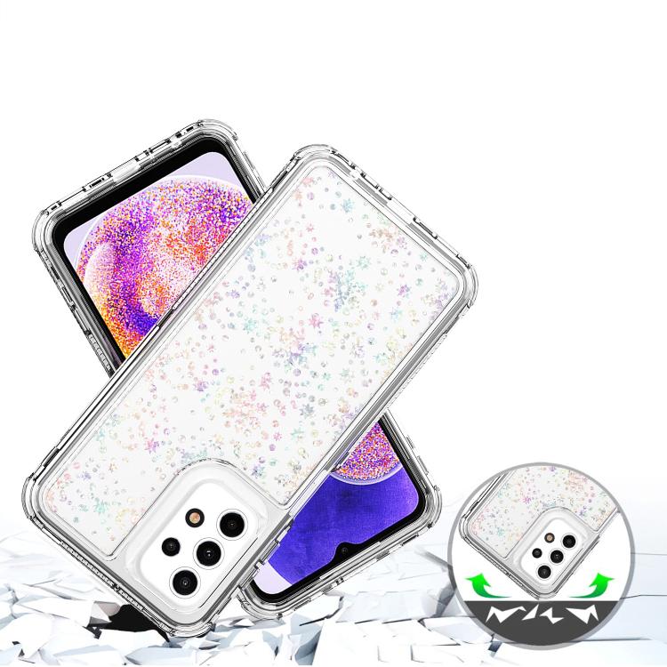 For Samsung Galaxy A23 5G / 4G Transparent Acrylic Laser Paper Phone Case