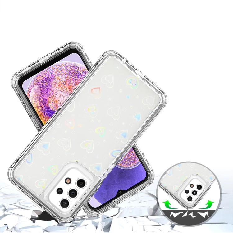 For Samsung Galaxy A23 5G / 4G Transparent Acrylic Laser Paper Phone Case