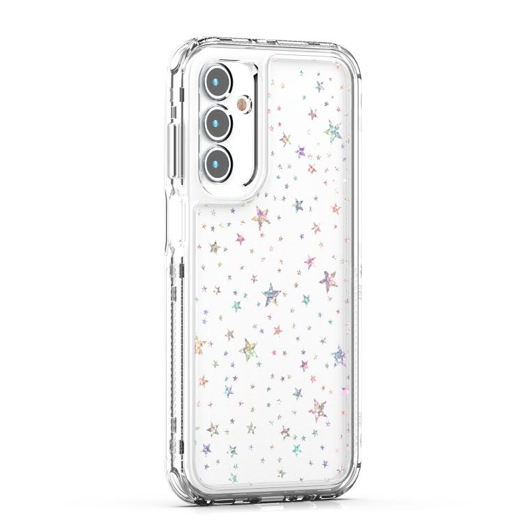 For Samsung Galaxy A15 5G / 4G Transparent Acrylic Laser Paper Phone Case