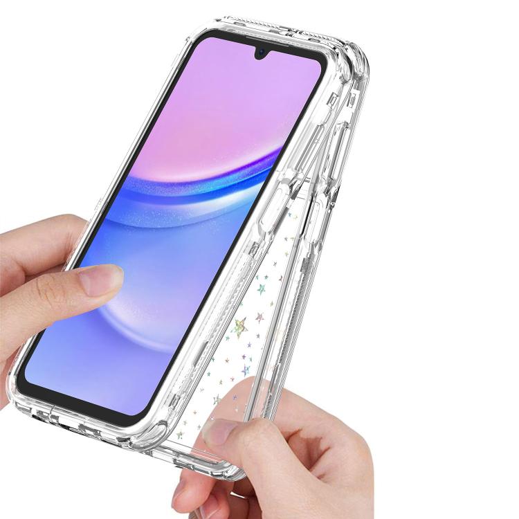 For Samsung Galaxy A15 5G / 4G Transparent Acrylic Laser Paper Phone Case