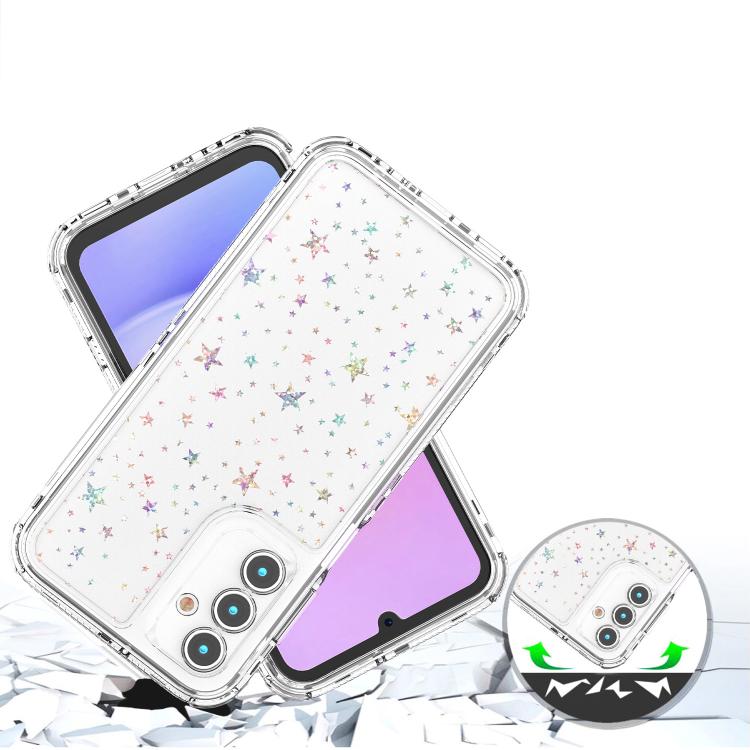 For Samsung Galaxy A15 5G / 4G Transparent Acrylic Laser Paper Phone Case