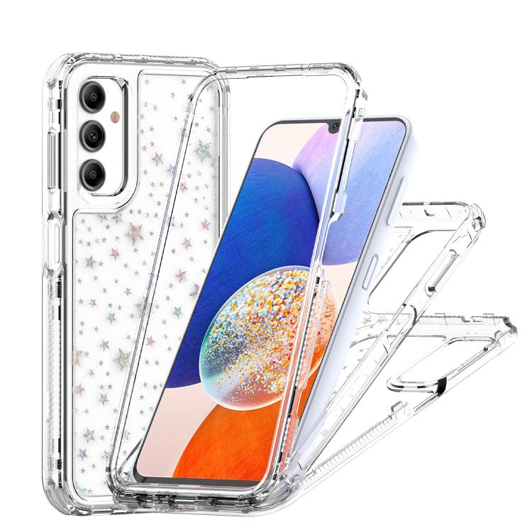For Samsung Galaxy A14 5G / 4G Transparent Acrylic Laser Paper Phone Case