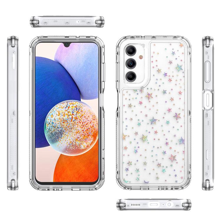 For Samsung Galaxy A14 5G / 4G Transparent Acrylic Laser Paper Phone Case