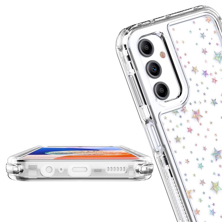 For Samsung Galaxy A14 5G / 4G Transparent Acrylic Laser Paper Phone Case