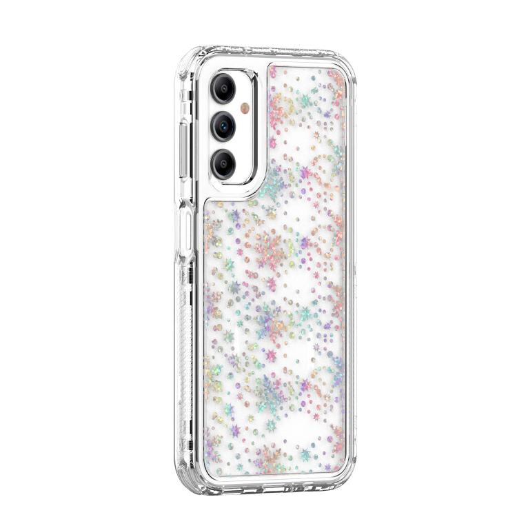 For Samsung Galaxy A14 5G / 4G Transparent Acrylic Laser Paper Phone Case