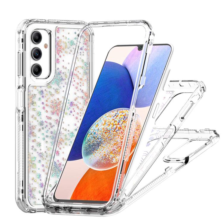 For Samsung Galaxy A14 5G / 4G Transparent Acrylic Laser Paper Phone Case
