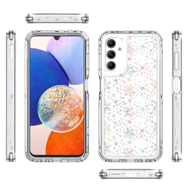 For Samsung Galaxy A14 5G / 4G Transparent Acrylic Laser Paper Phone Case