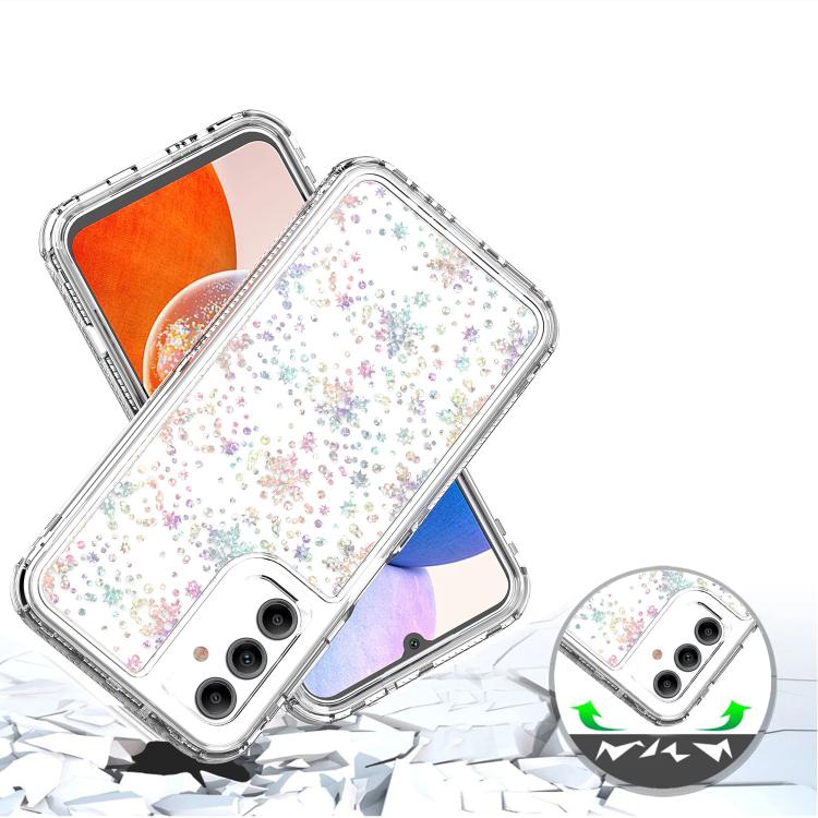 For Samsung Galaxy A14 5G / 4G Transparent Acrylic Laser Paper Phone Case