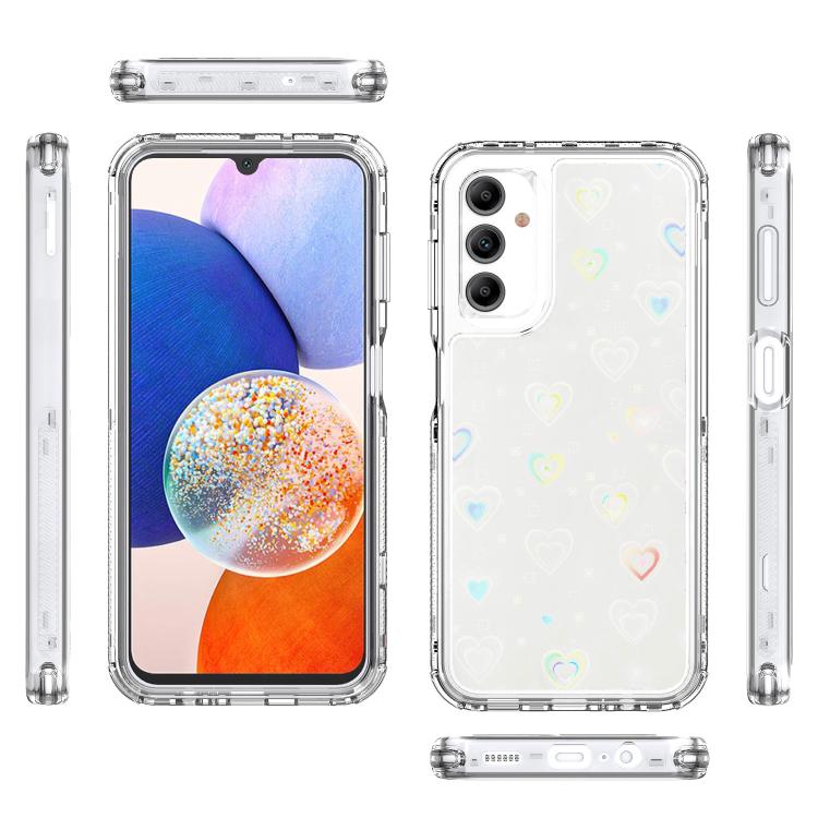 For Samsung Galaxy A14 5G / 4G Transparent Acrylic Laser Paper Phone Case