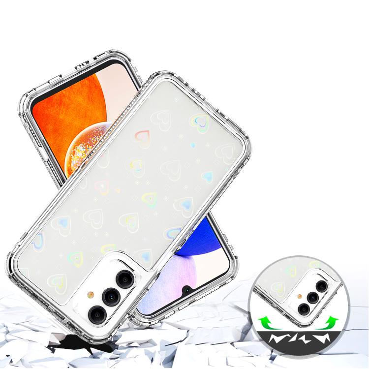 For Samsung Galaxy A14 5G / 4G Transparent Acrylic Laser Paper Phone Case