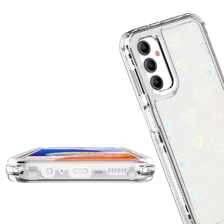 For Samsung Galaxy A14 5G / 4G Transparent Acrylic Laser Paper Phone Case