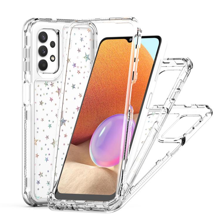 For Samsung Galaxy A32 5G Transparent Acrylic Laser Paper Phone Case