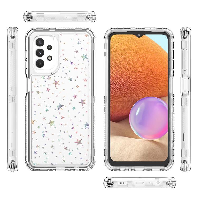 For Samsung Galaxy A32 5G Transparent Acrylic Laser Paper Phone Case