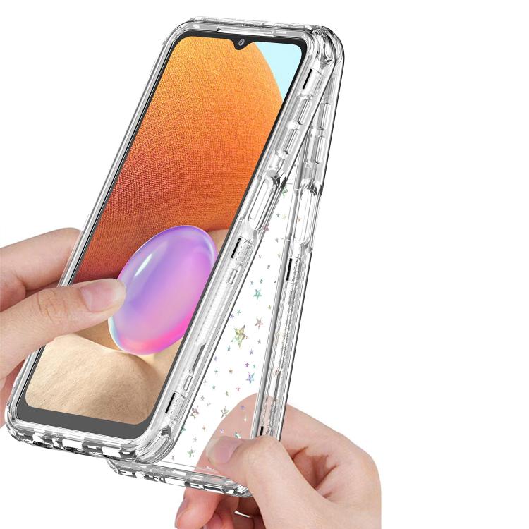 For Samsung Galaxy A32 5G Transparent Acrylic Laser Paper Phone Case