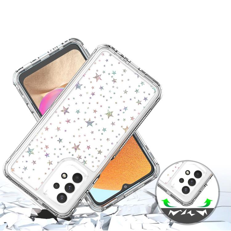 For Samsung Galaxy A32 5G Transparent Acrylic Laser Paper Phone Case