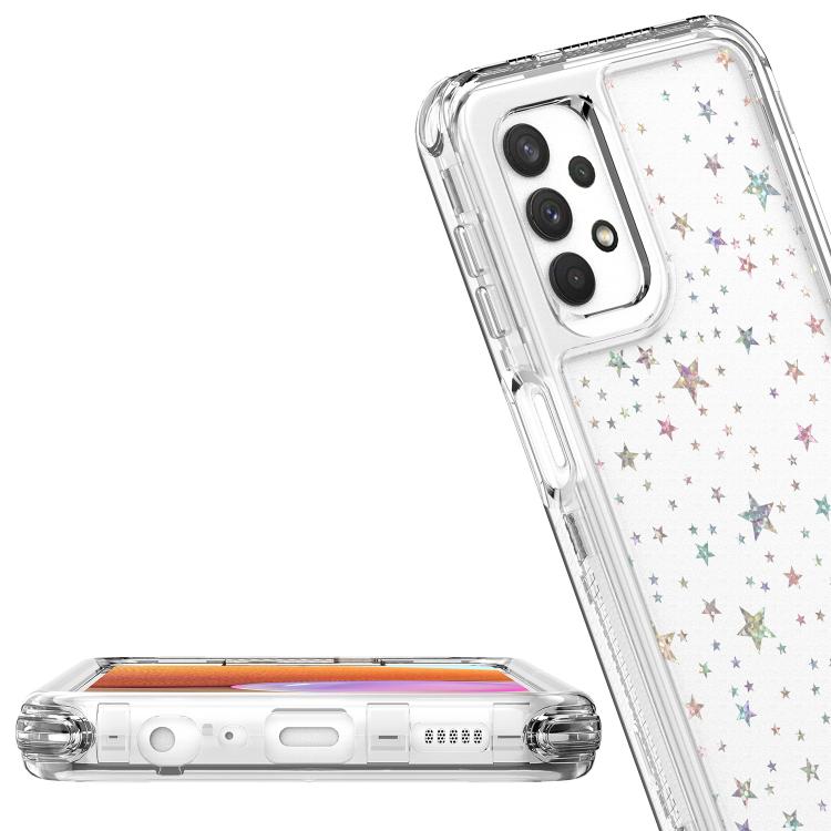 For Samsung Galaxy A32 5G Transparent Acrylic Laser Paper Phone Case