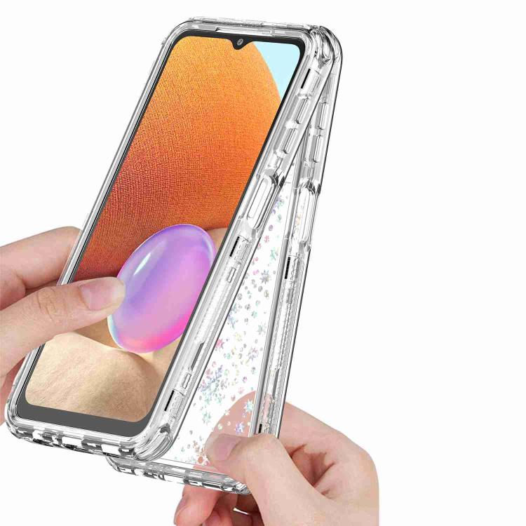 For Samsung Galaxy A32 5G Transparent Acrylic Laser Paper Phone Case